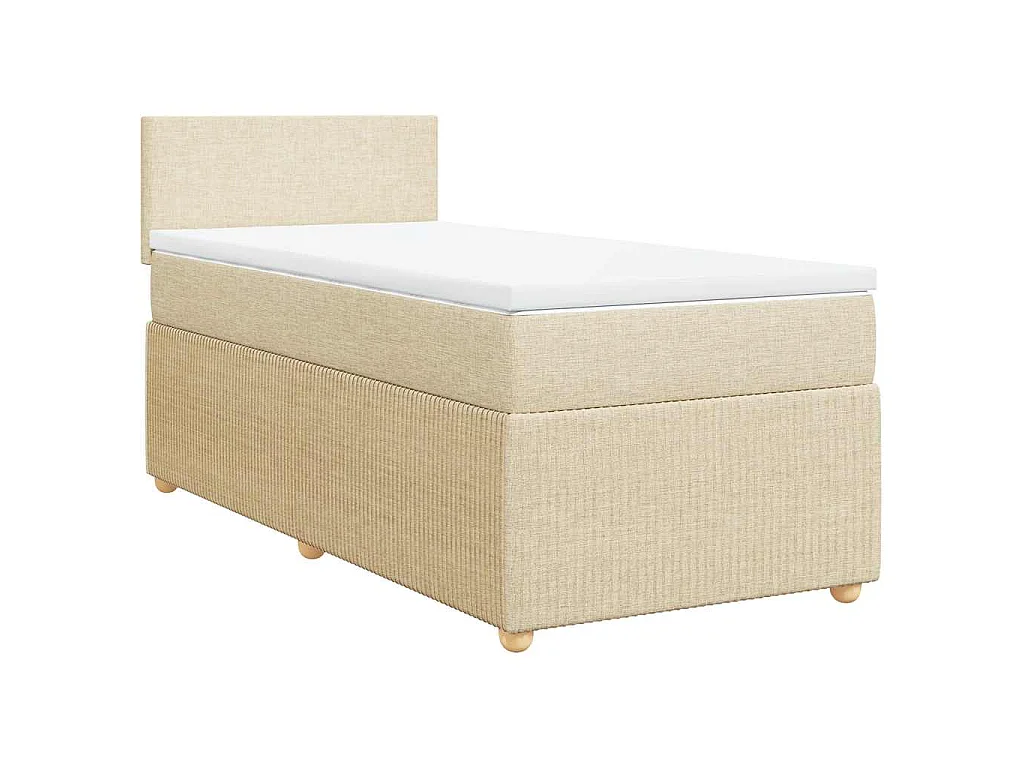 Cama com molas/colchão 90x200 cm tecido cor crème
