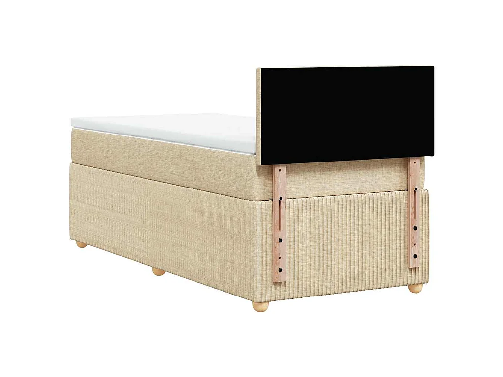 Cama com molas/colchão 90x200 cm tecido cor crème