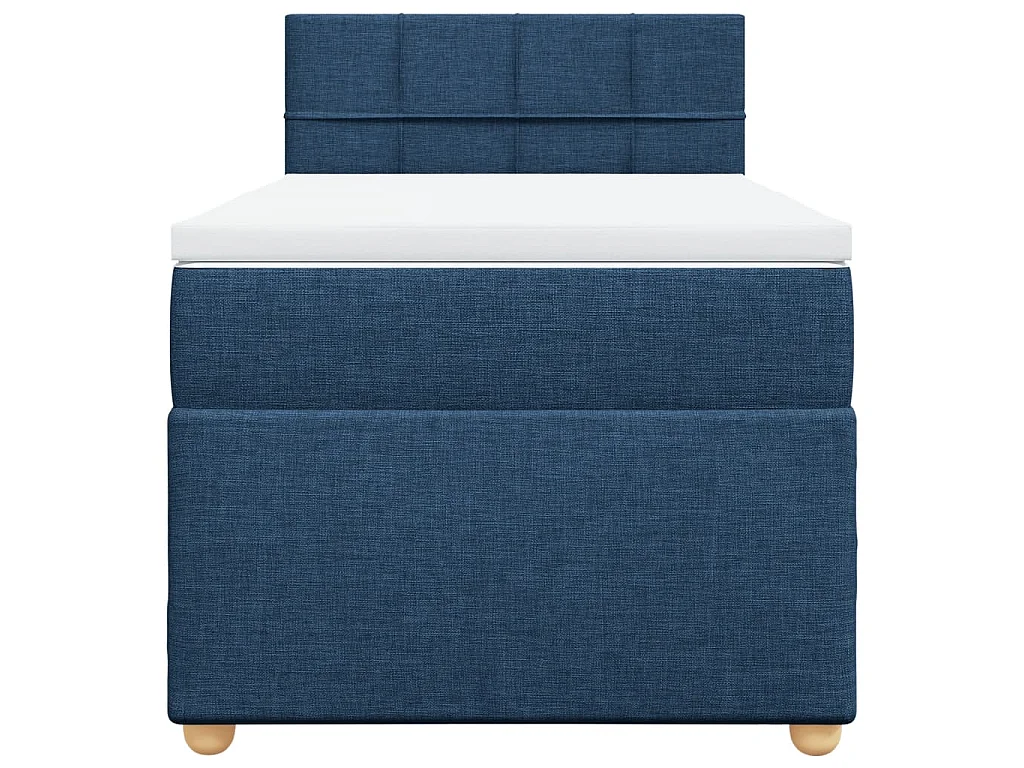 Sommier à lattes de lit avec matelas Bleu 90x200 cm Tissu