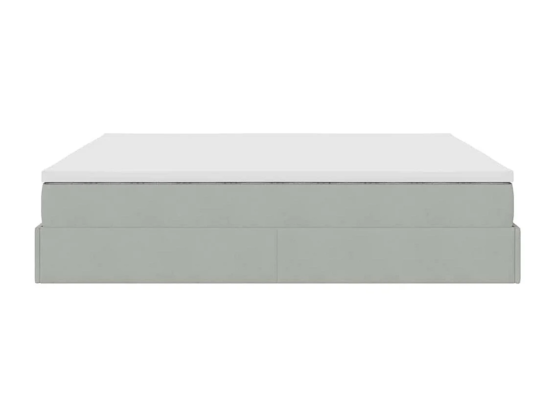 Ottoman bed met matras 160x200cm fluweel lichtgrijs