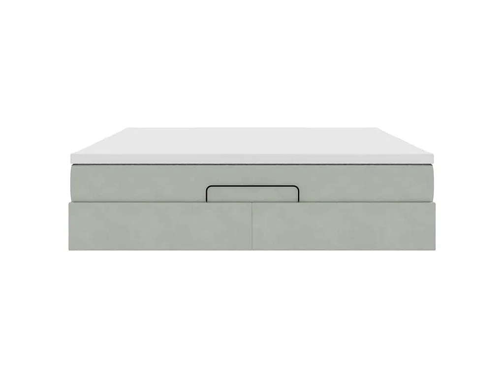 Estructura de cama otomana con colchón gris claro 160x200cm
