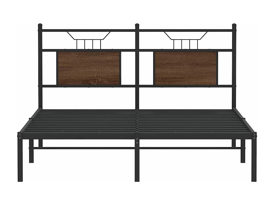 Estrutura cama s/ colchão derivados madeira carvalho castanho