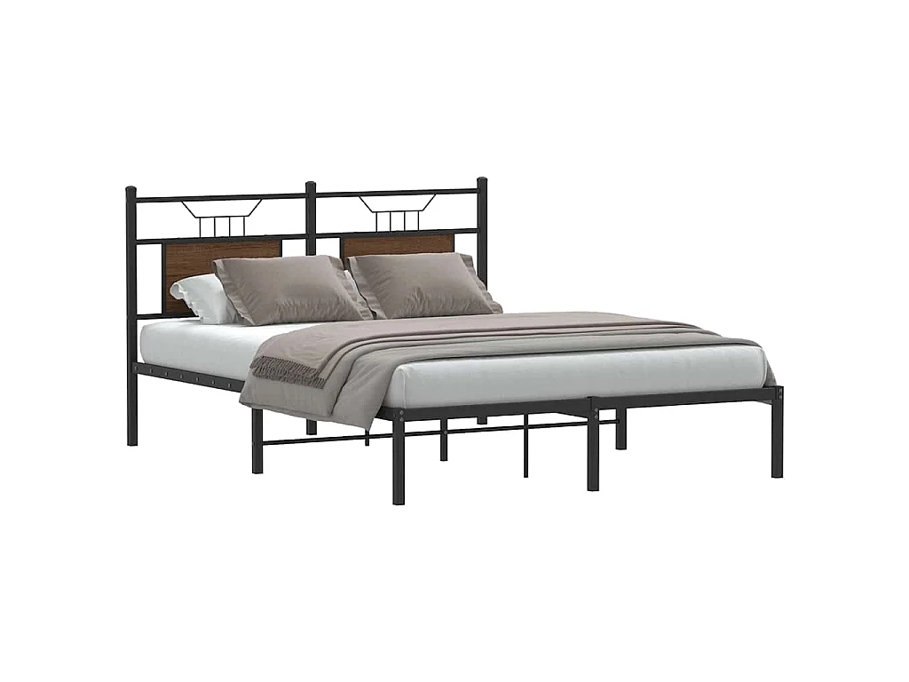 Cadre de lit sans matelas chêne marron 140x190 cm