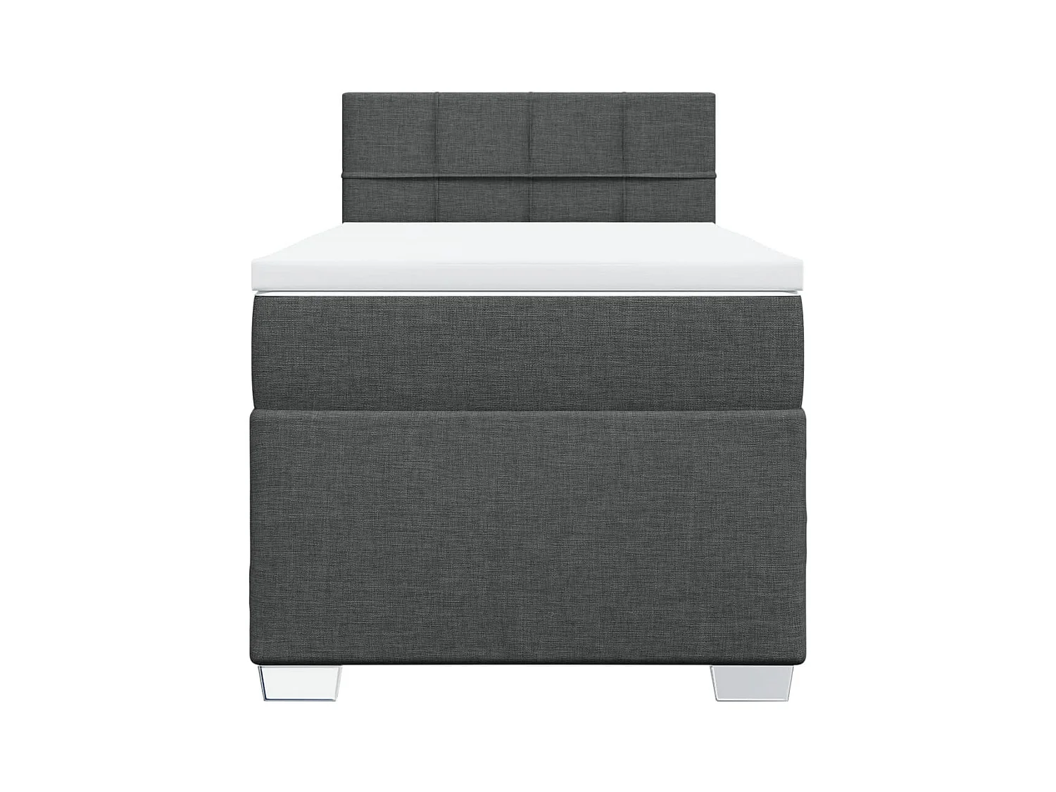 Boxspring met matras stof donkergrijs 90x190 cm