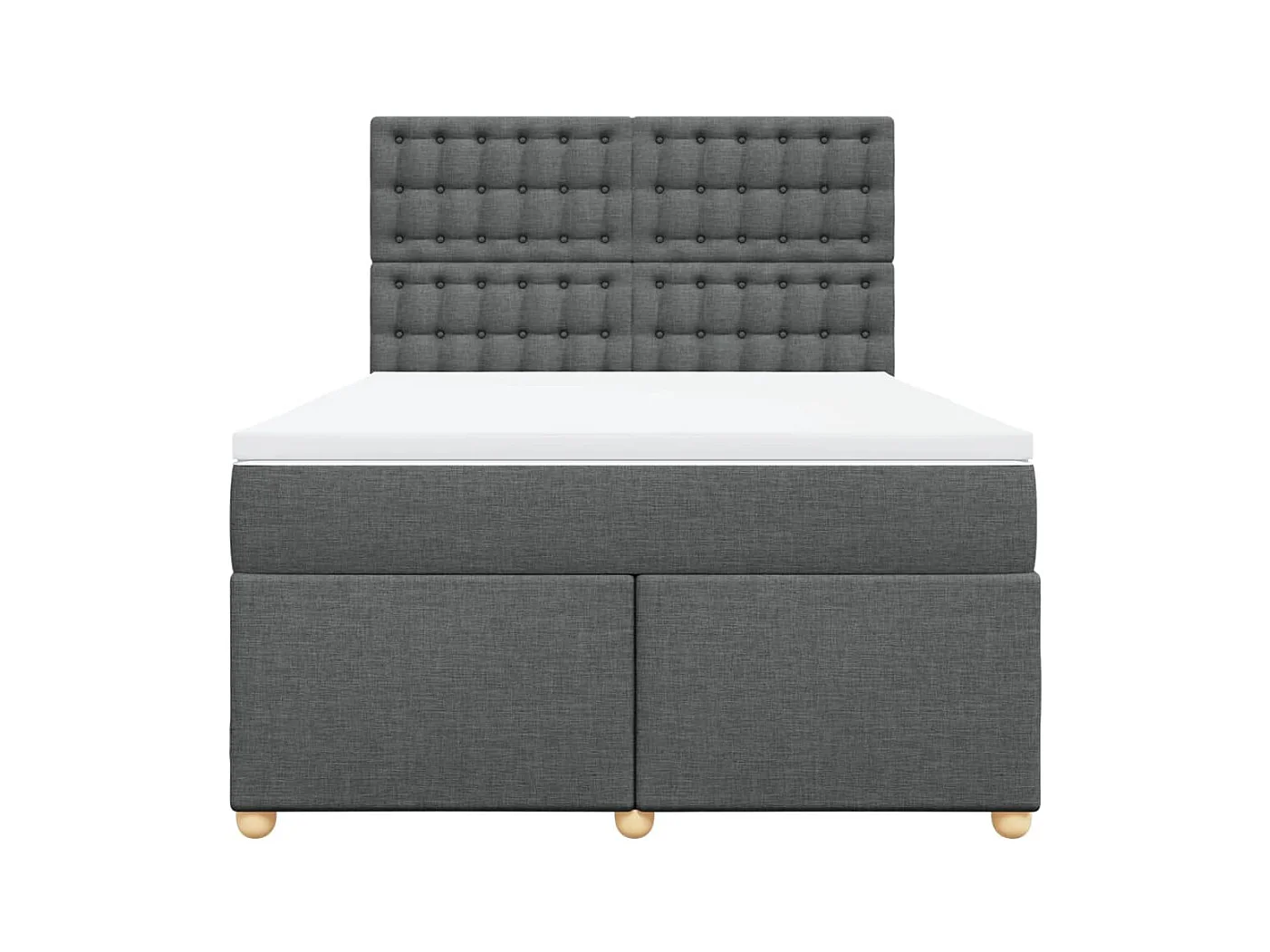 Sommier à lattes de lit avec matelas Gris foncé 140x190cm Tissu