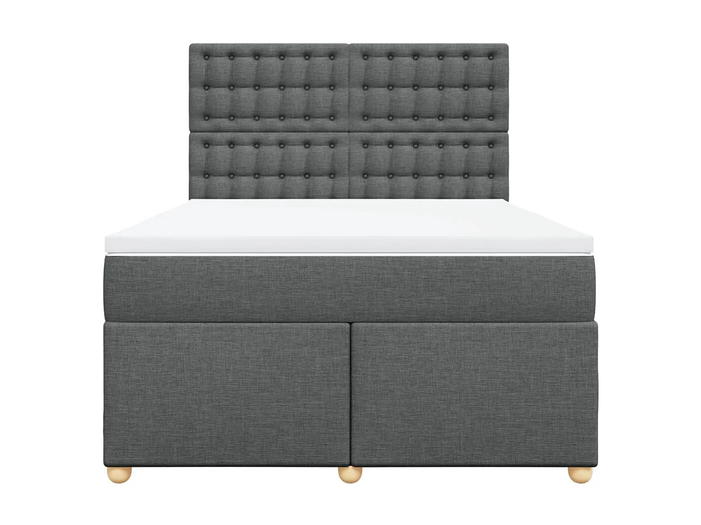 Boxspringbett mit Matratze Dunkelgrau 140x190 cm Stoff