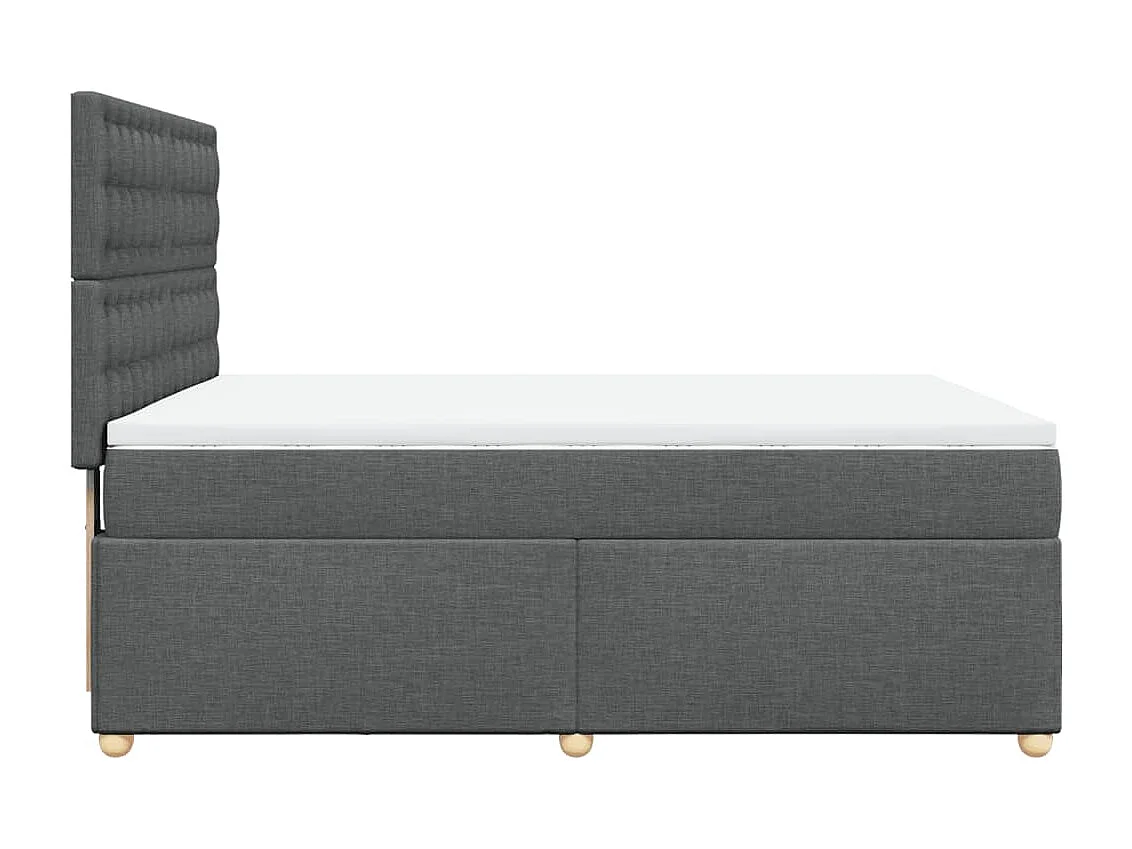 Boxspringbett mit Matratze Dunkelgrau 140x190 cm Stoff