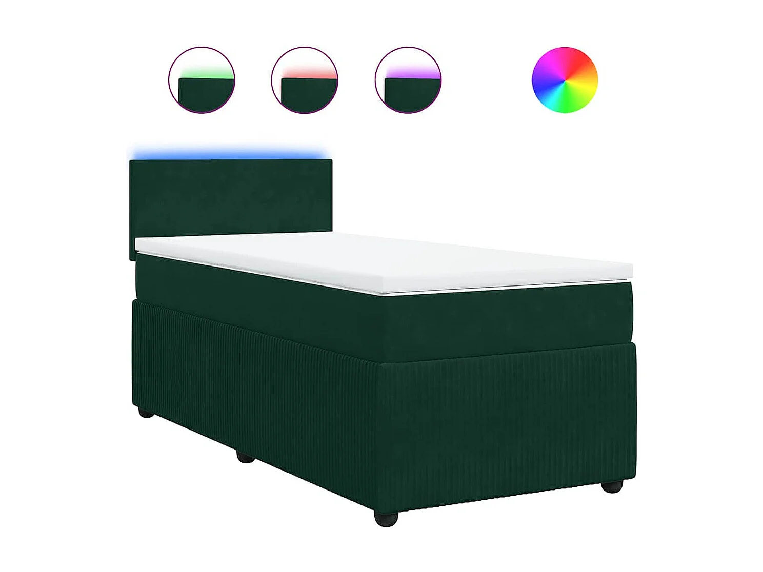 Sommier à lattes de lit avec matelas Vert foncé 90x190 cm