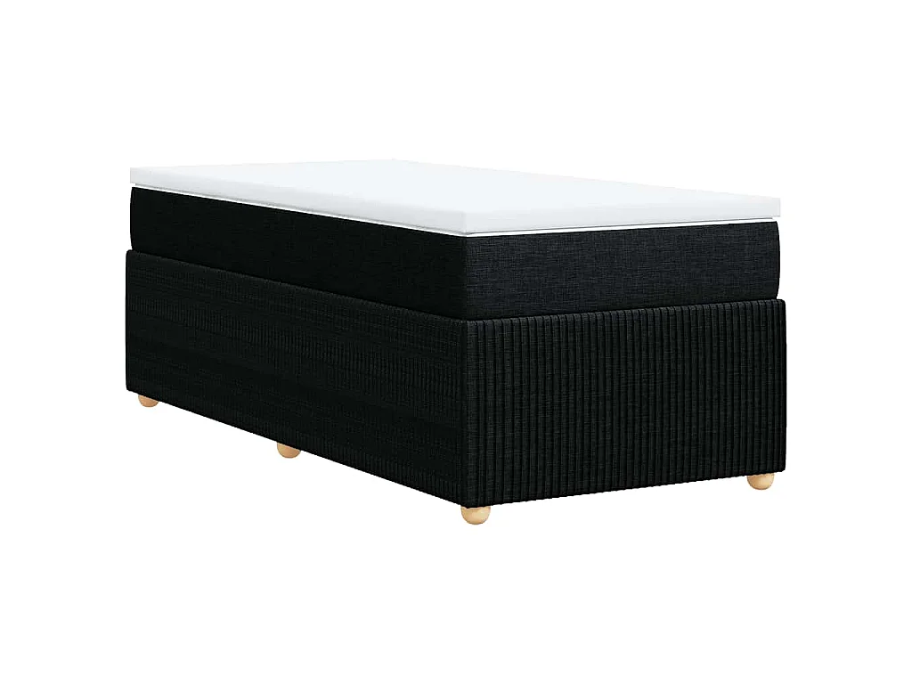 Boxspring met matras stof zwart 100x200 cm