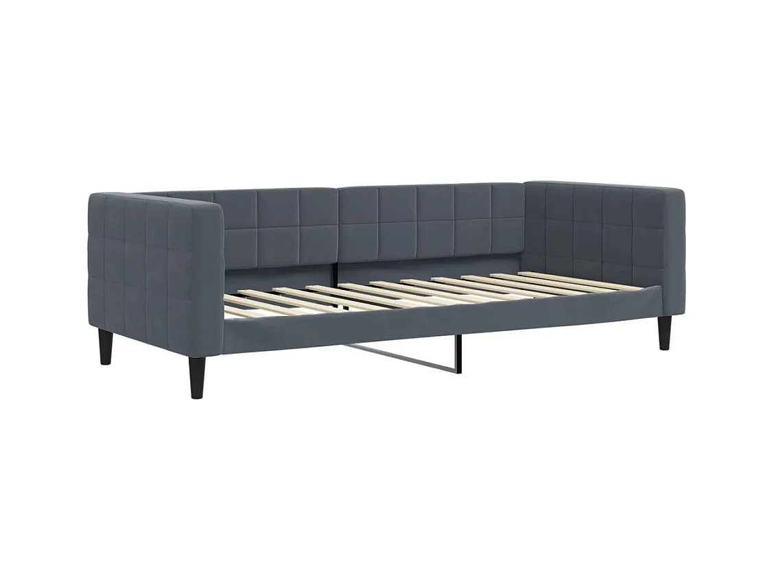 Lit de repos sans matelas gris foncé 100x200 cm velours