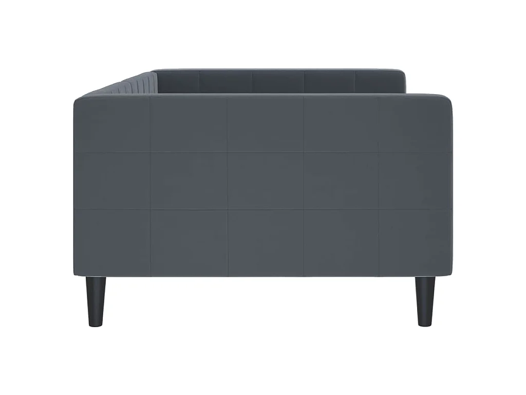 Slaapbank 100x200 cm fluweel donkergrijs