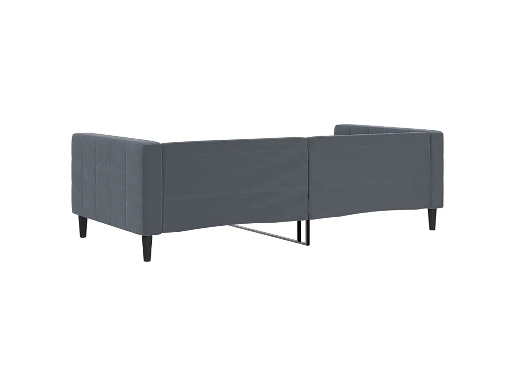 Slaapbank 100x200 cm fluweel donkergrijs