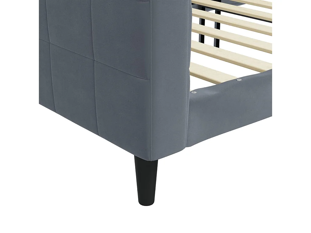Slaapbank 100x200 cm fluweel donkergrijs