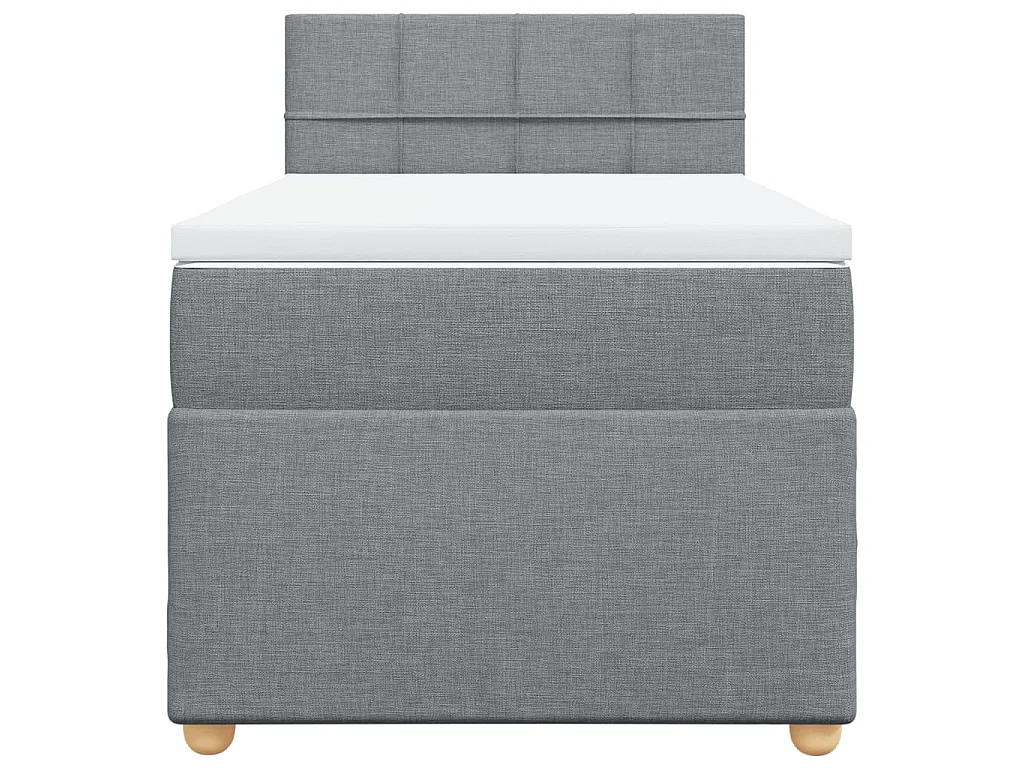 Cama com molas/colchão 90x200 cm tecido cinza-claro