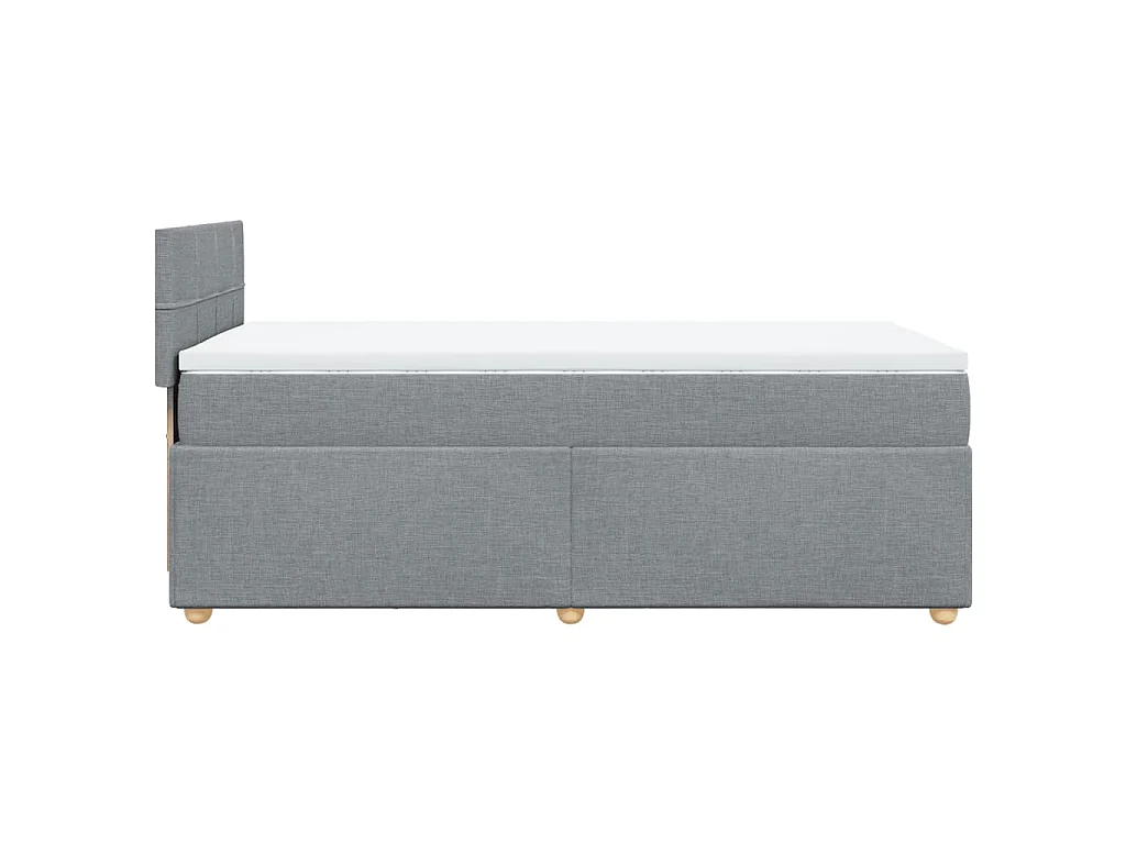 Cama com molas/colchão 90x200 cm tecido cinza-claro
