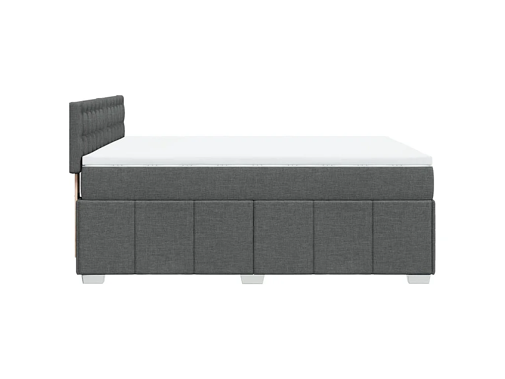 Boxspring met matras stof donkergrijs 140x200 cm