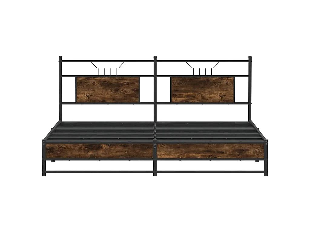 Bedframe zonder matras metaal gerookt eikenkleurig 180x200 cm