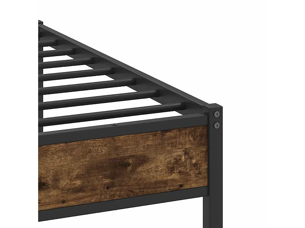 Bedframe zonder matras metaal gerookt eikenkleurig 180x200 cm