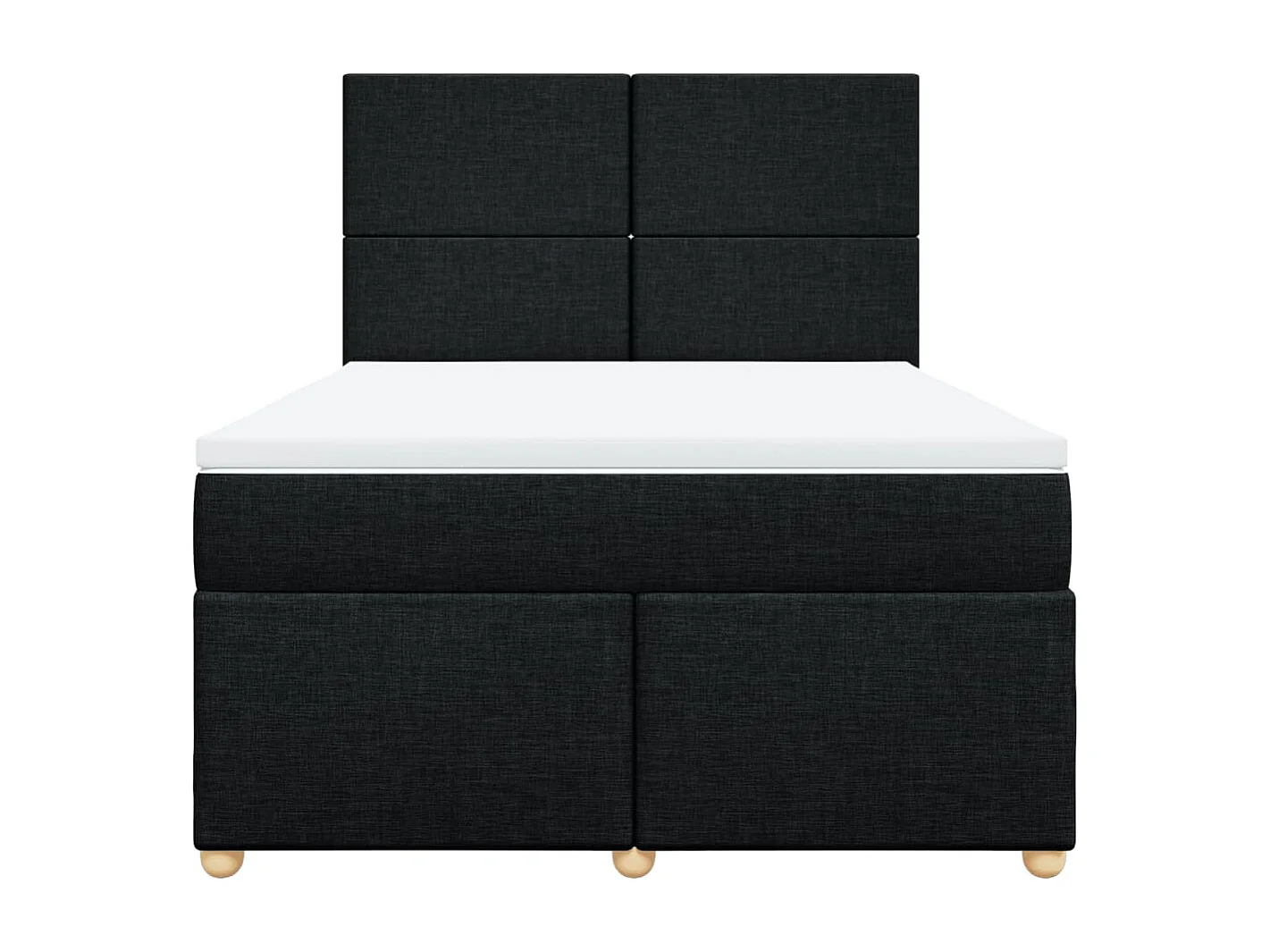 Cama box spring con colchón tela negro 140x200 cm