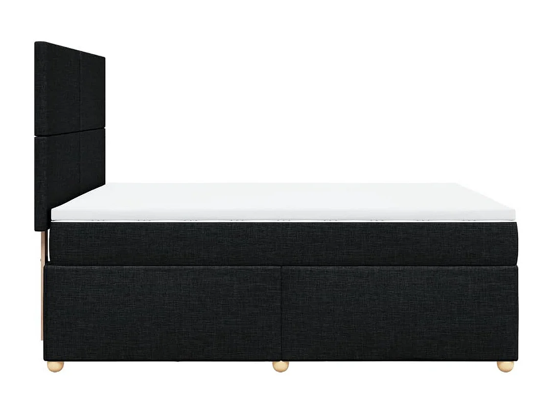 Cama box spring con colchón tela negro 140x200 cm