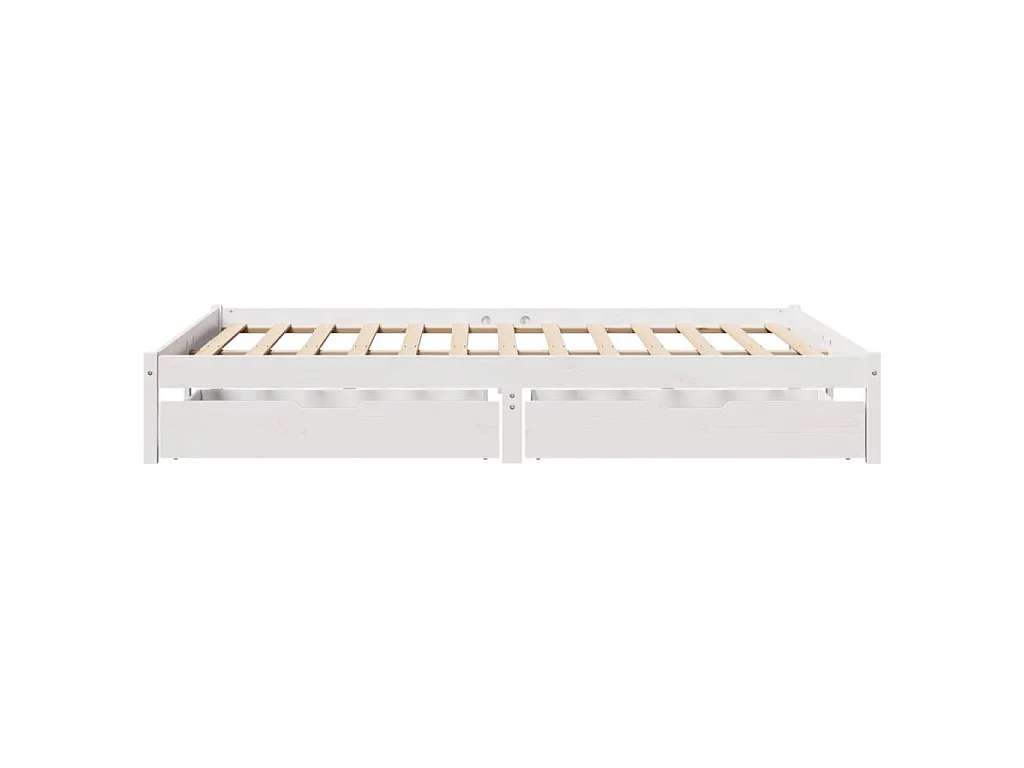 Bedframe zonder matras massief grenenhout wit 160x200 cm