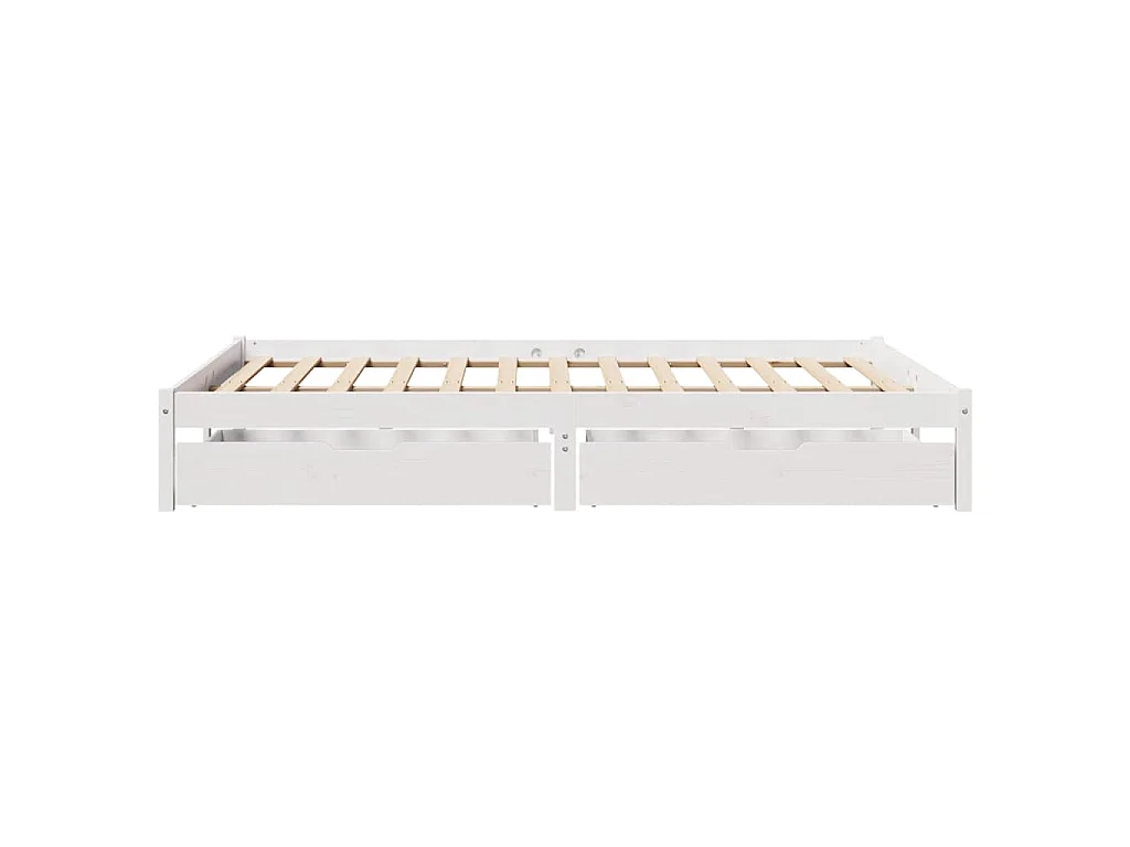 Cadre de lit sans matelas blanc 160x200 cm bois de pin massif