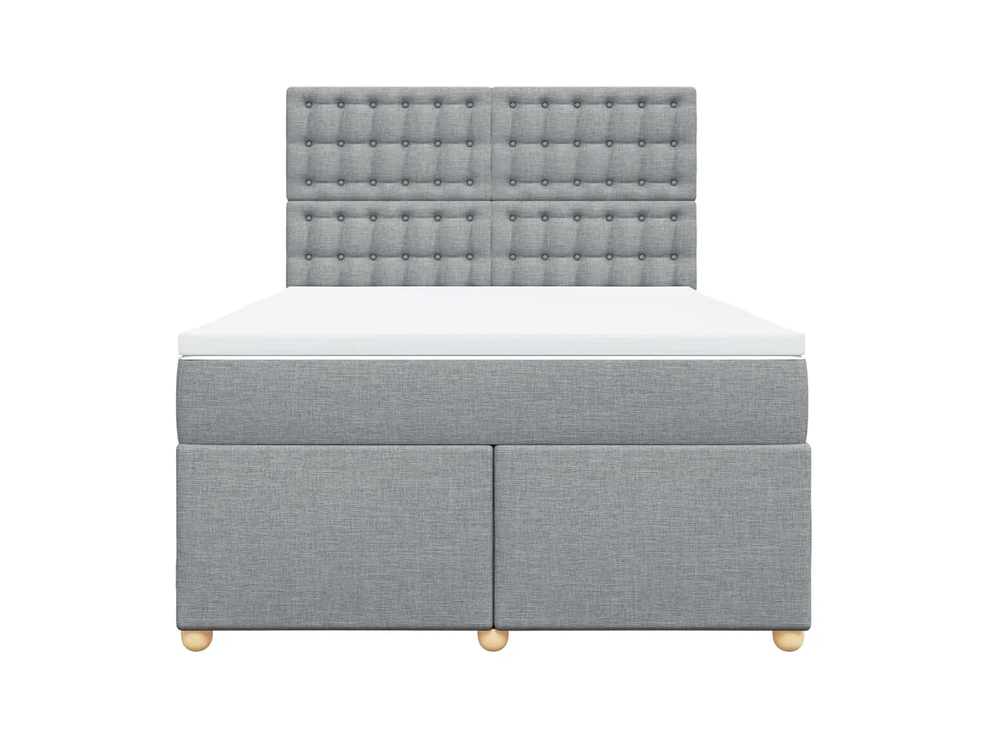 Sommier à lattes de lit avec matelas Gris clair 140x200cm Tissu