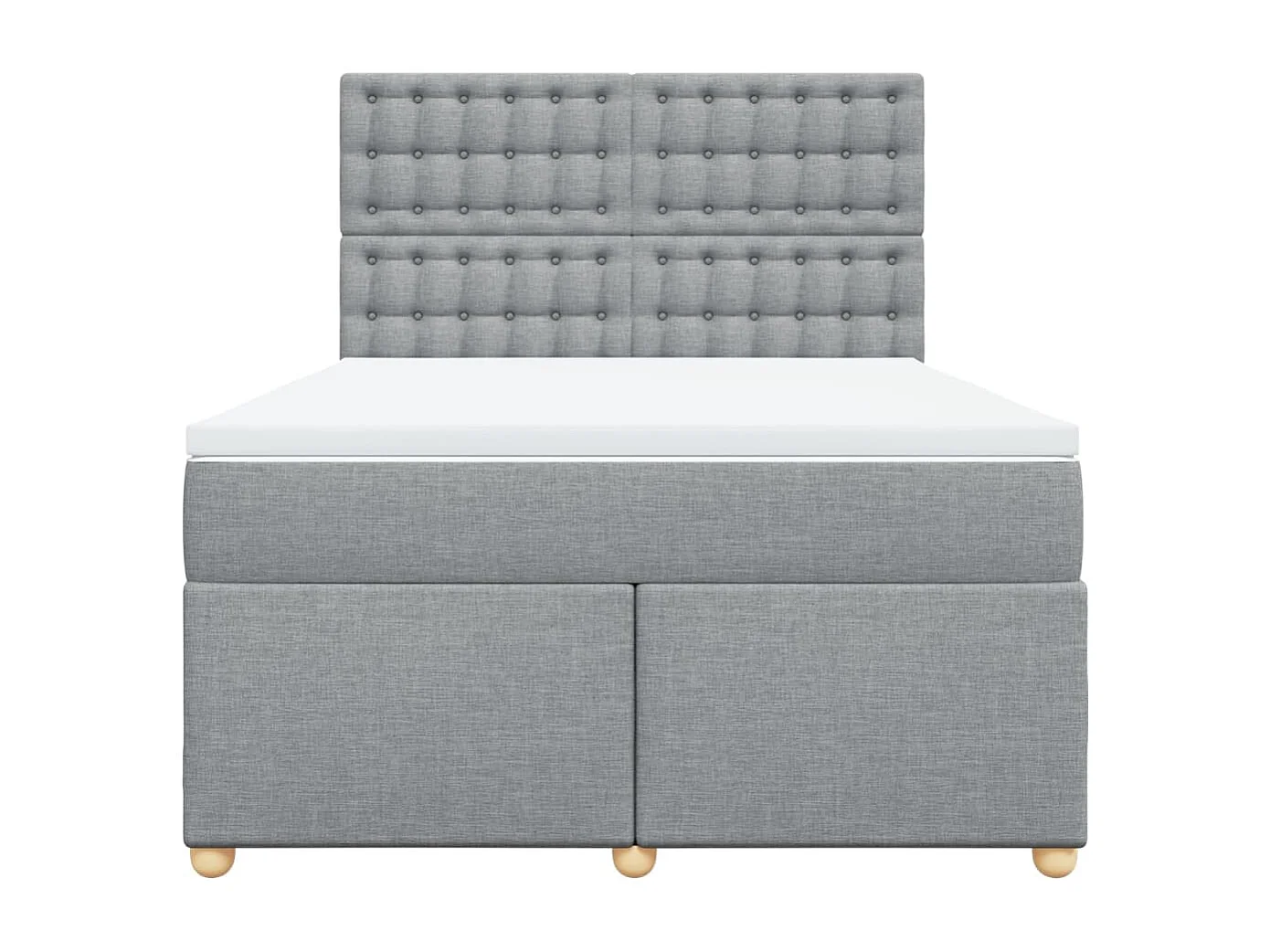 Giroletto a Molle con Materasso Grigio Chiaro 140x200cm Tessuto