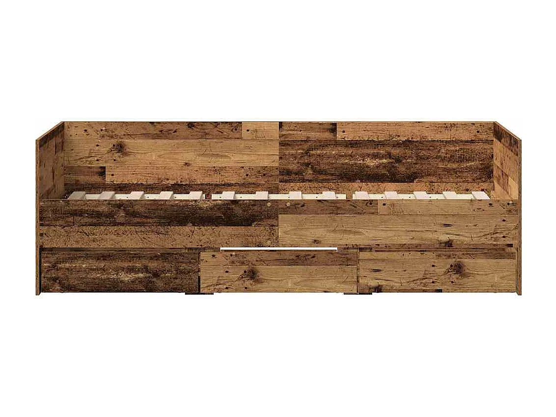 Dagbedframe met lades Oud hout 90 x 200 cm Bewerkt hout
