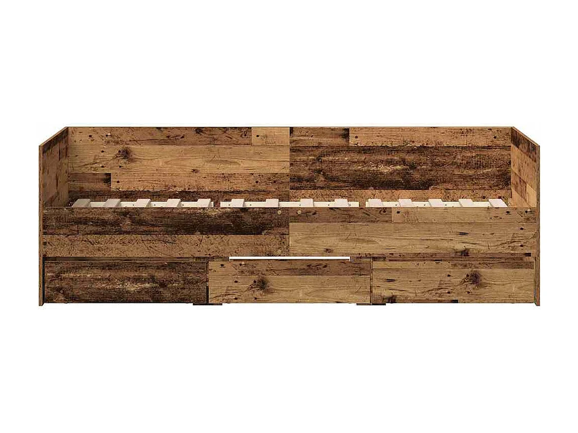Marco de diván con cajones con cajón Madera vieja 90 x 200 cm