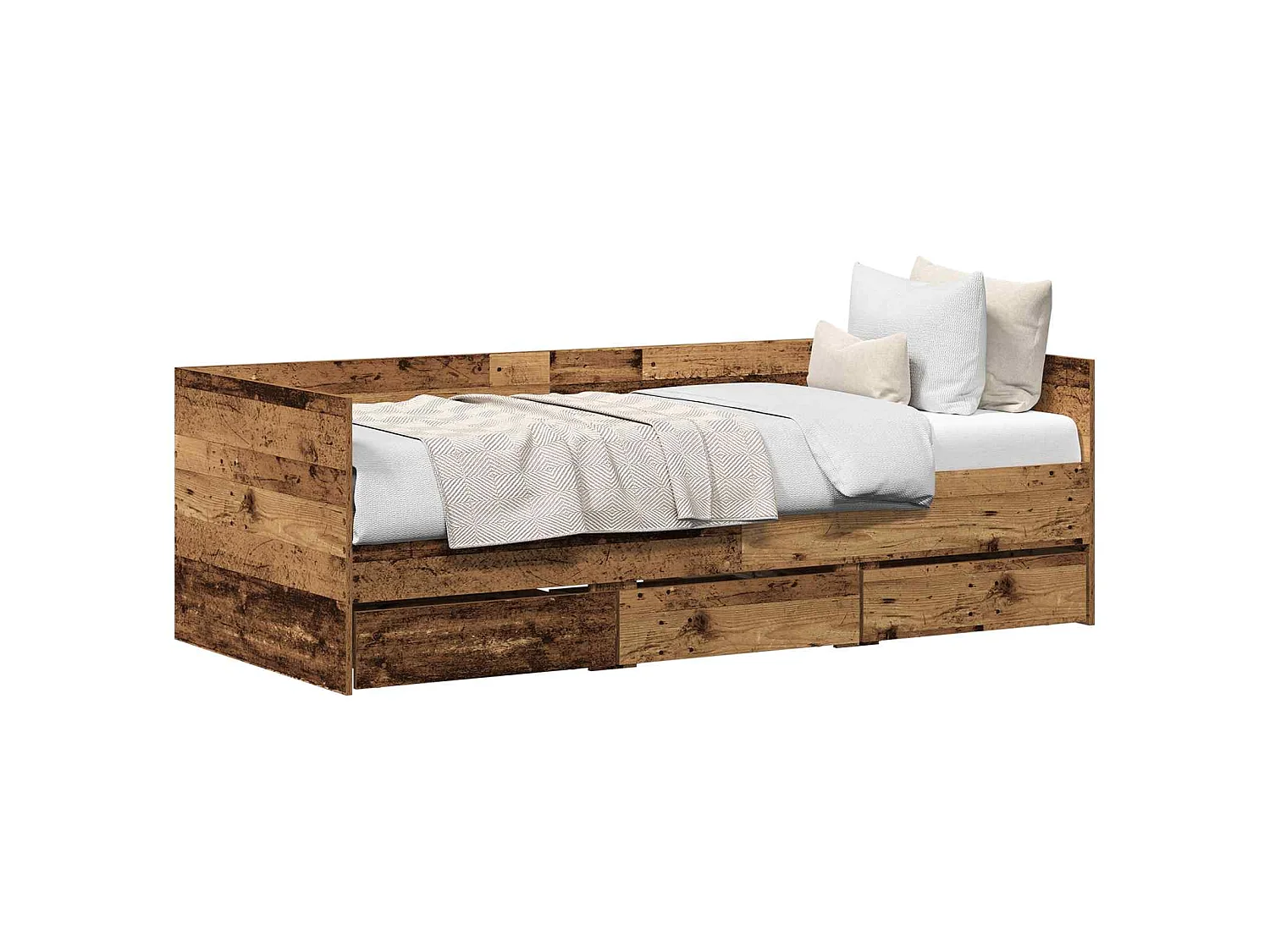 Dagbed met lade met opslag Oud Hout 90 x 200 cm Bewerkt hout