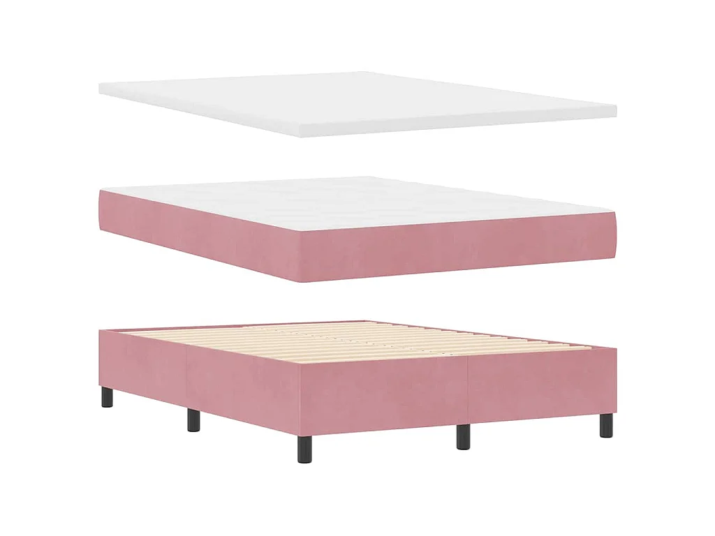 Boxspringbed met hoofdeinde Roze 140 x 190 cm Fluweel
