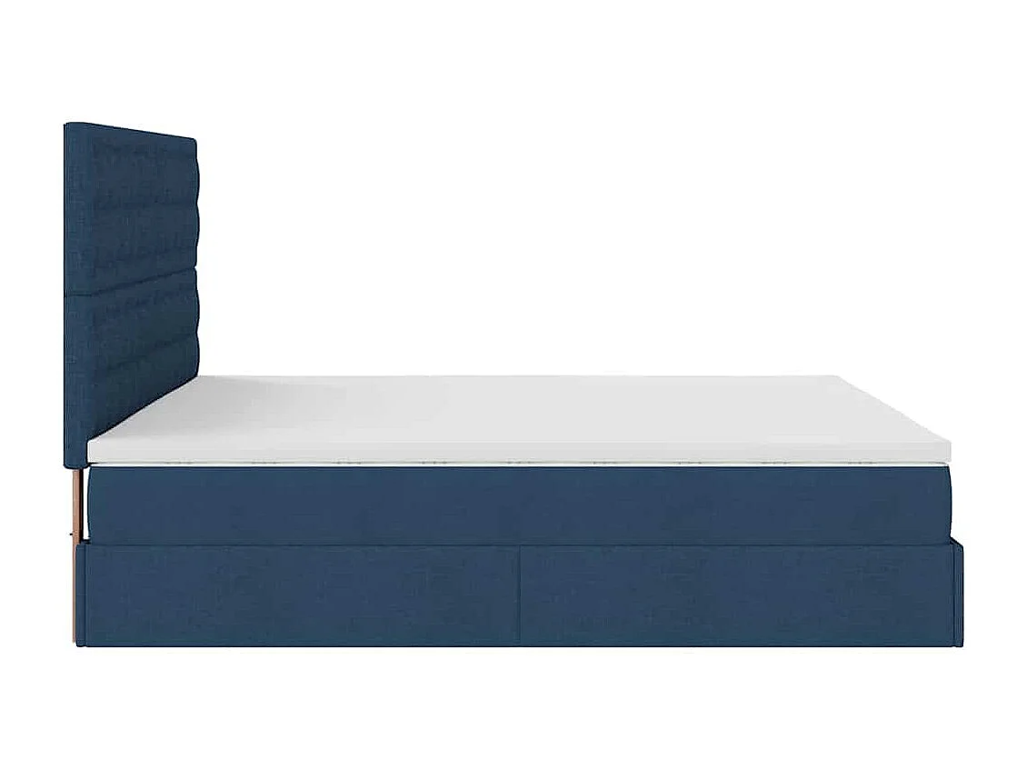 Ottoman-Bett mit Matratze Blau 160x200 cm Stoff