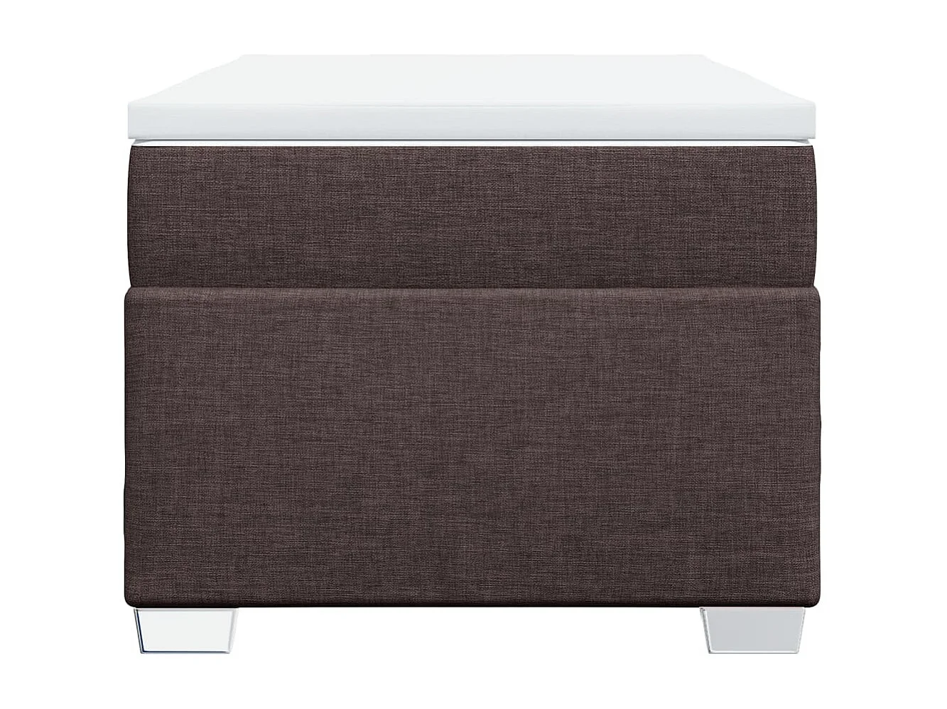 Cama box spring con colchón tela marrón oscuro 90x200 cm