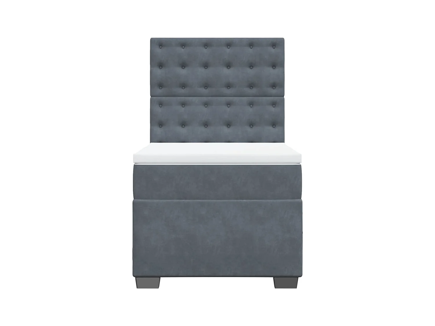 Boxspringbett mit Matratze Dunkelgrau 100x200 cm Samt