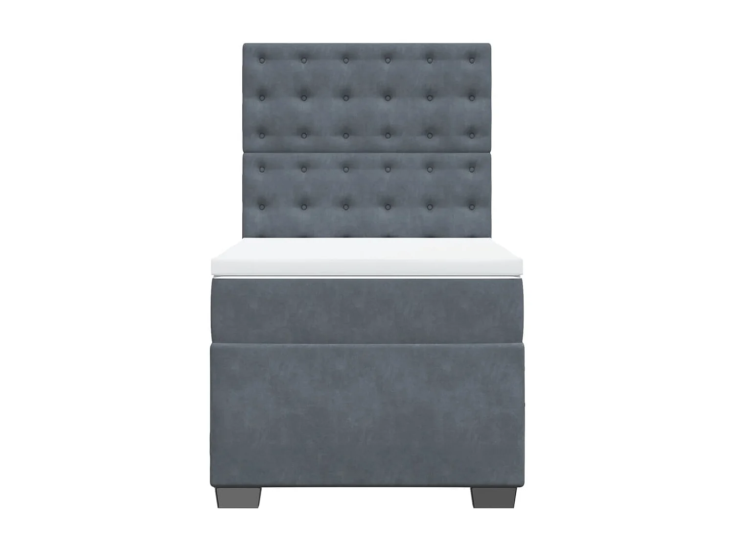 Boxspringbett mit Matratze Dunkelgrau 100x200 cm Samt