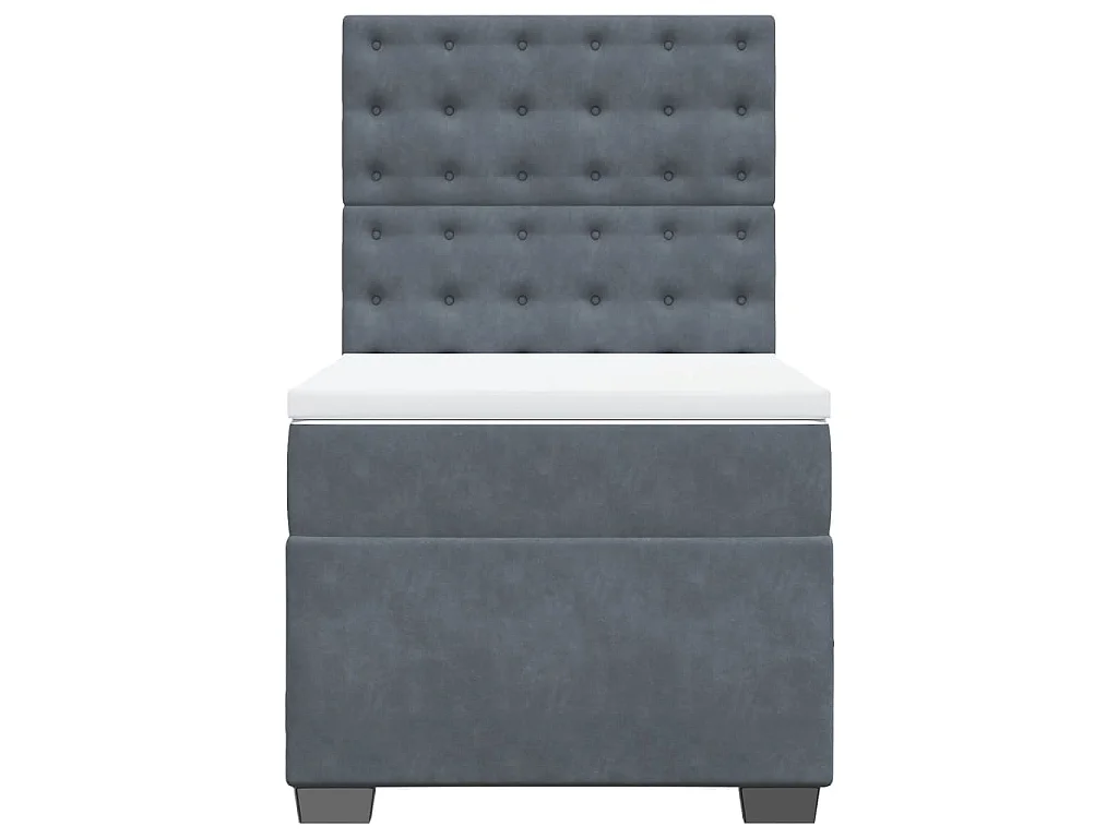 Boxspring met matras fluweel donkergrijs 100x200 cm