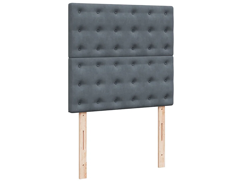 Boxspring met matras fluweel donkergrijs 100x200 cm