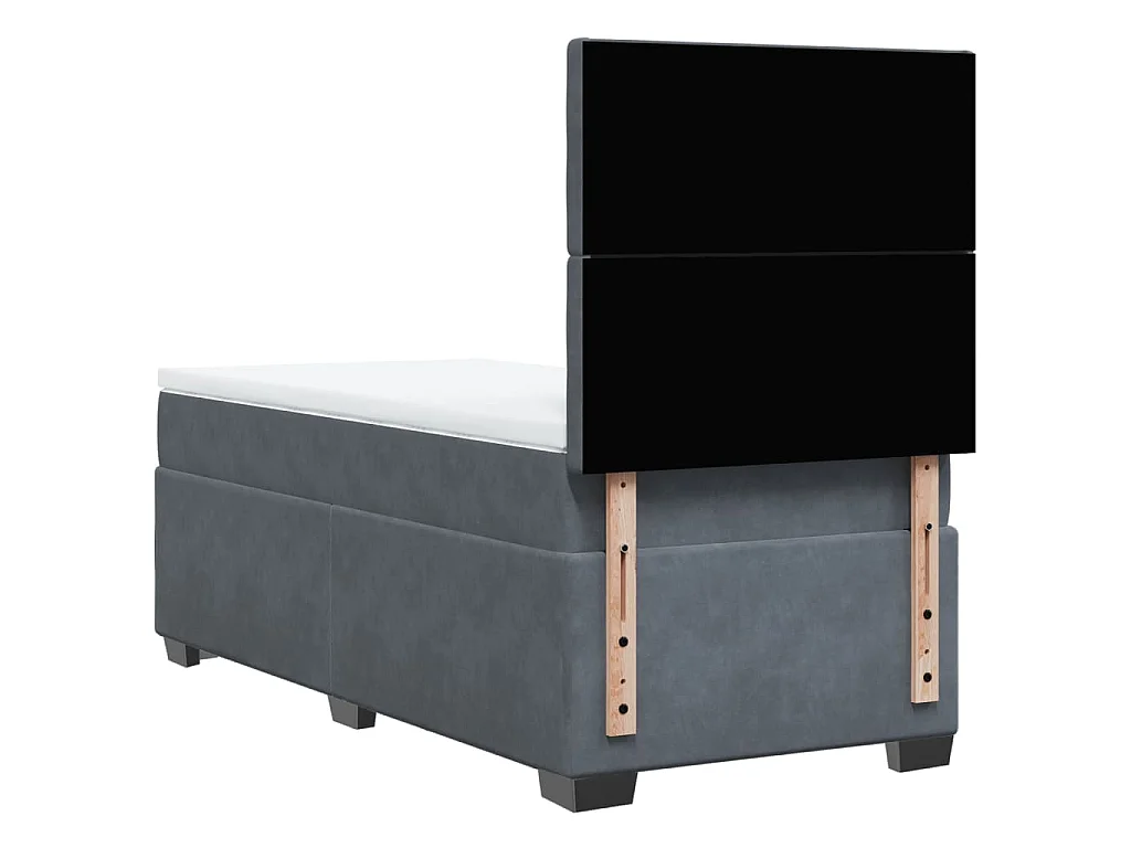 Boxspring met matras fluweel donkergrijs 100x200 cm