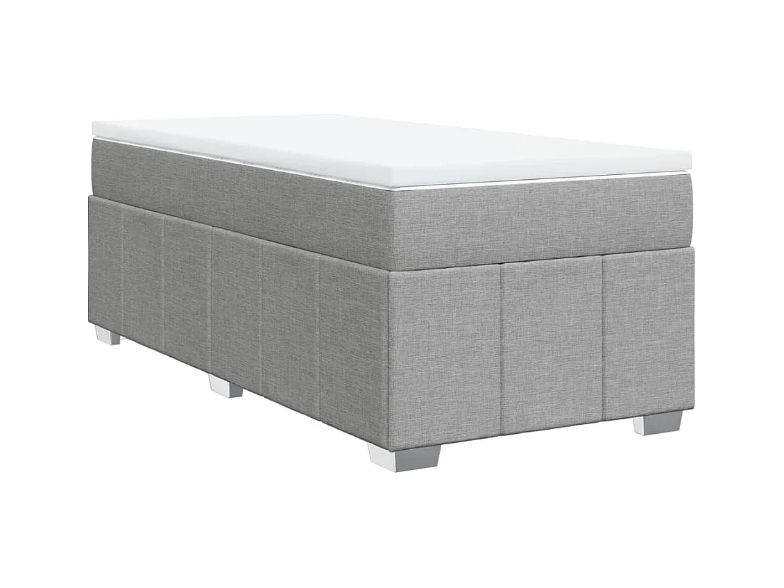 Sommier à lattes de lit avec matelas Gris clair 90x200 cm Tissu