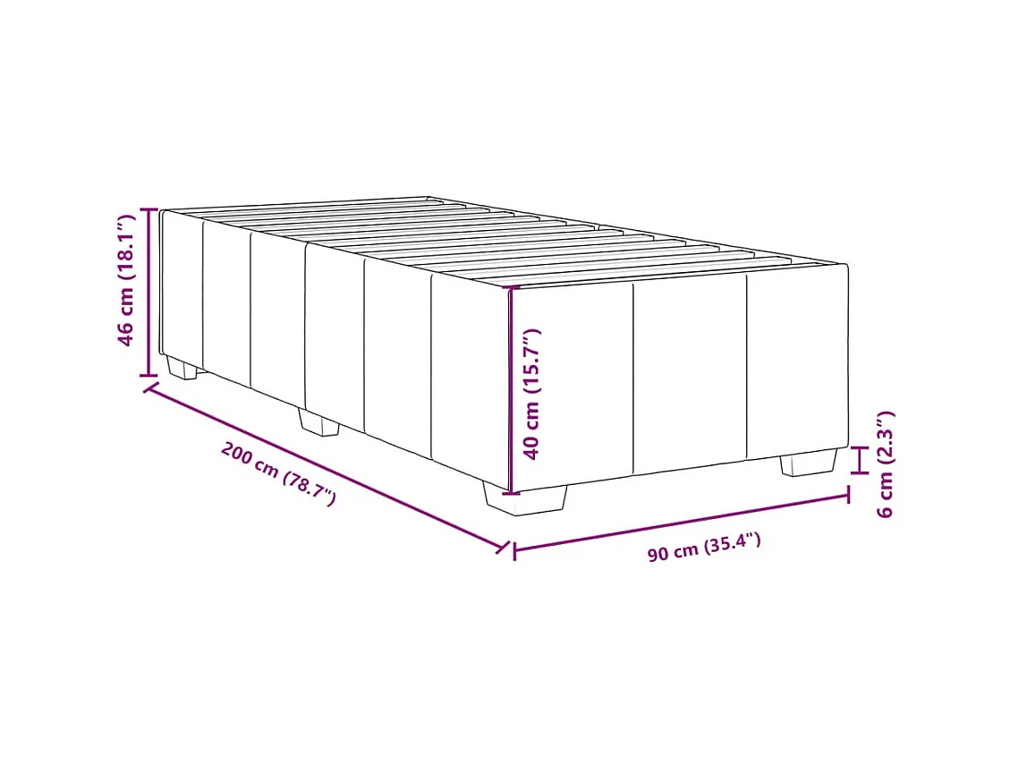 Sommier à lattes de lit avec matelas Gris clair 90x200 cm Tissu