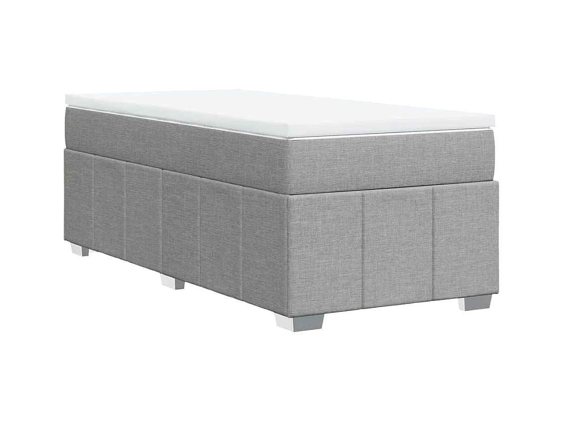 Sommier à lattes de lit avec matelas Gris clair 90x200 cm Tissu