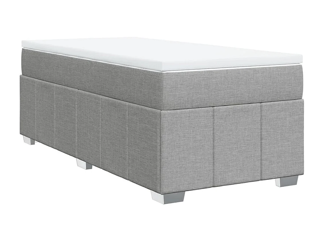 Giroletto a Molle con Materasso Grigio Chiaro 90x200 cm Tessuto