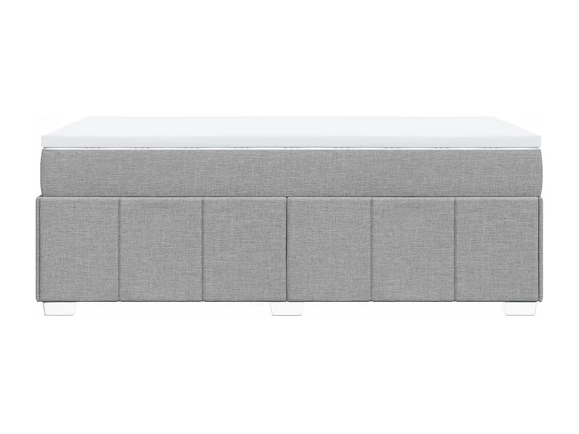 Giroletto a Molle con Materasso Grigio Chiaro 90x200 cm Tessuto