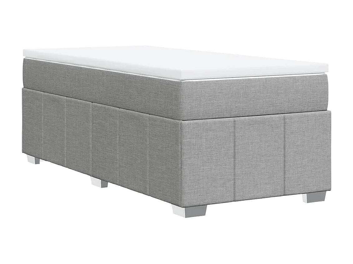 Giroletto a Molle con Materasso Grigio Chiaro 90x200 cm Tessuto