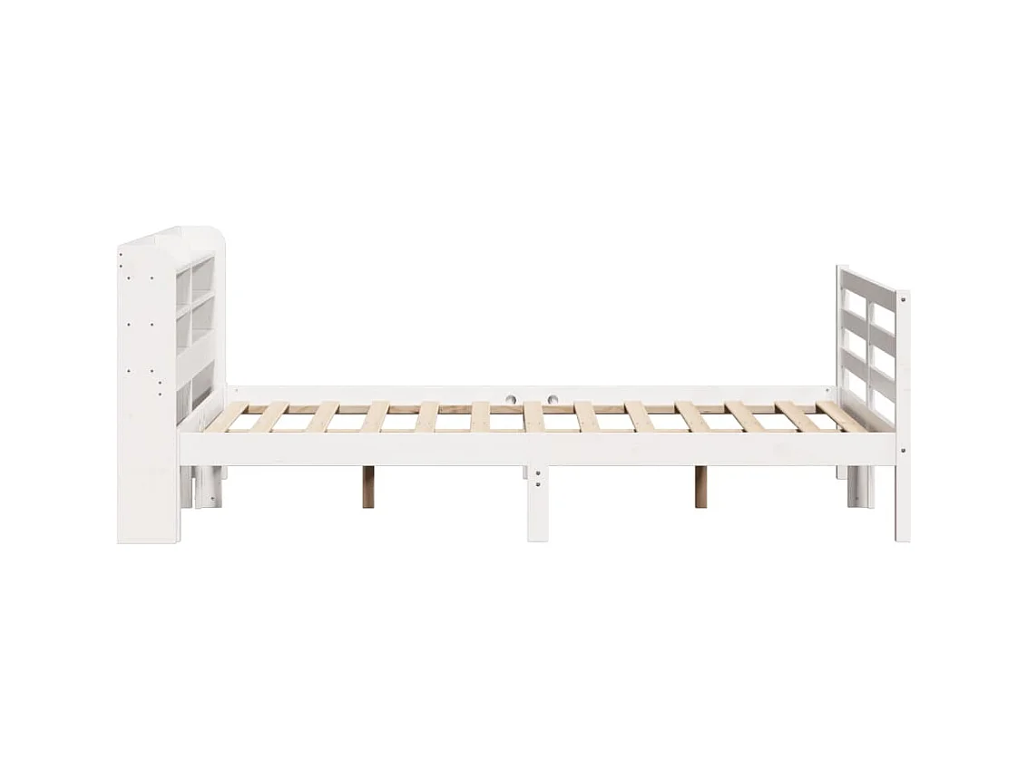 Cadre de lit avec tête de lit sans matelas blanc 140x190 cm