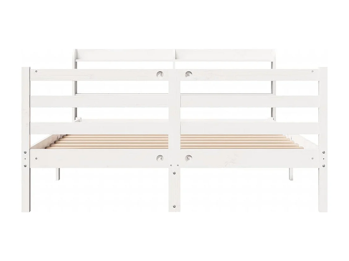 Bedframe met hoofdeinde zonder matras 140x190 cm wit