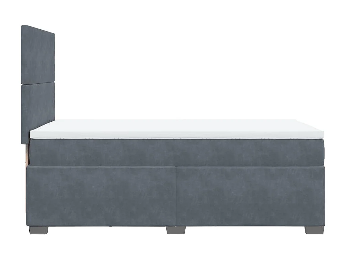 Boxspringbett mit Matratze Dunkelgrau 100x200 cm Samt