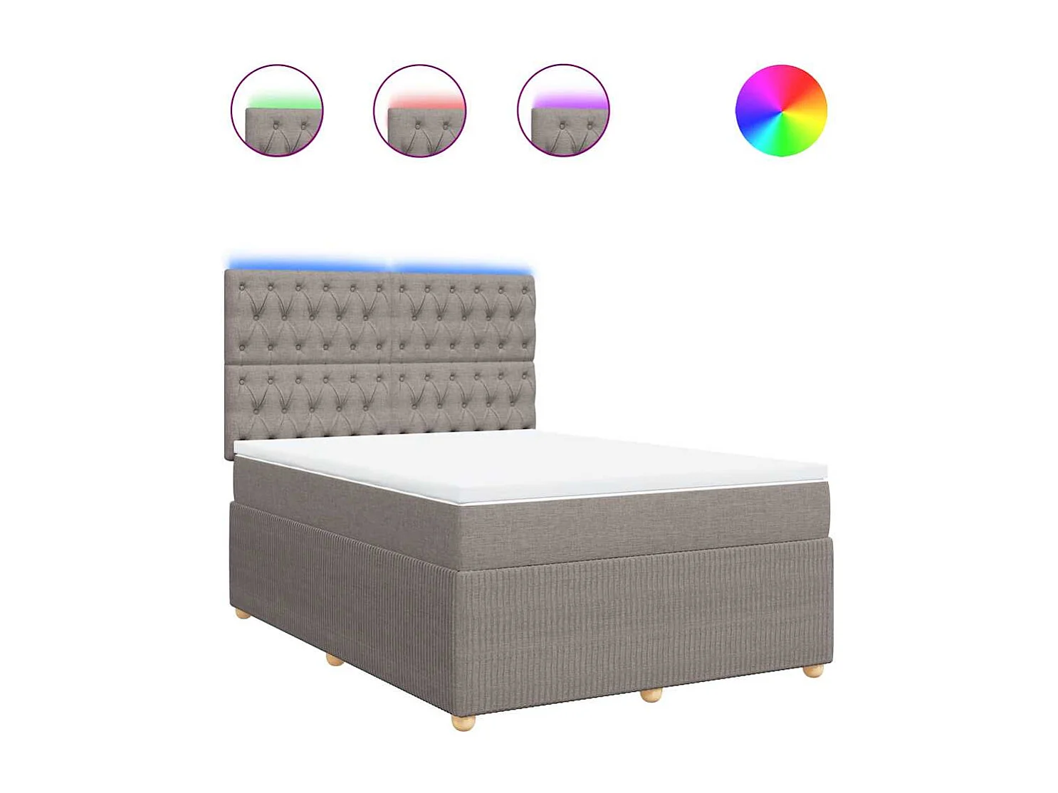 Boxspringbett mit Matratze Taupe 140x200 cm Stoff