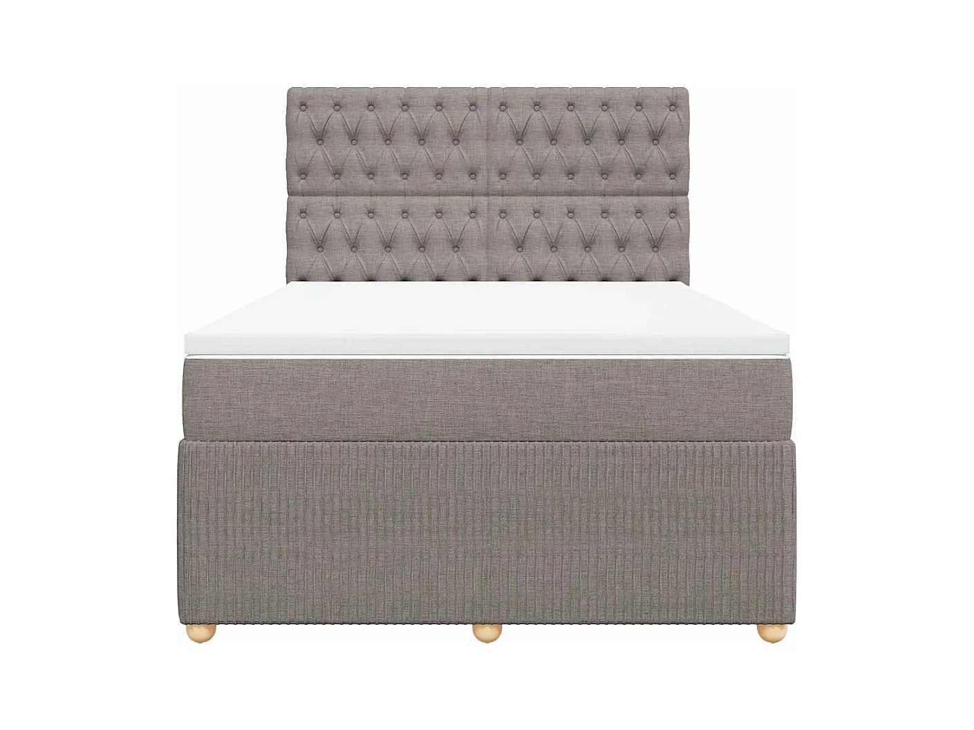 Sommier à lattes de lit avec matelas Taupe 140x200 cm Tissu